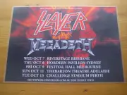 SLAYER - MEGADETH - AUSTRALIAN TOUR - PROMO TOUR POSTER