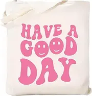 Kimoli Canvas Aesthetic Tote Bag for Women Beach Bag Shopping Bags Shoulder Bag Reusable Grocery Bags