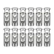 12pcs Double Holes Spring Cord Lock Toggle Stopper White Nickel