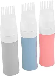 Generic 3 Pcs Silicone Hair Dye Bottle Comb Bottle Applicatorscalp Eletric Oiling Dispenser Strainer Applicator Bottle Spout Hair Oils Root Bottle Applicator Food Grade Silicone