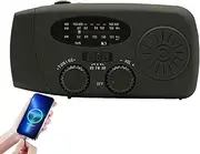 Solar Hand Crank Radio, AM/FM NOAA Weather Radios, Portable Alert Radio with LED Flashlight and Power Bank for Outdoor Camping