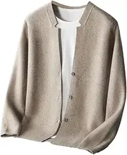 [Dninmim] Men's Wool Cardigan Casual Stand-Up Collar Tops Knit Coat Youth Versatile Warm Jacket Coat
