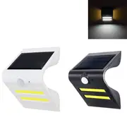 Solar Power PIR Motion Sensor COB LED Light Outdoor Garden IP65 Security Wall Light 33 WHITE