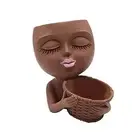 1X(Two-In- Flowerpot,Cute Lady Face Plant Pots, Suitable for Indoor Outdoor2352