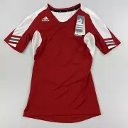 Adidas Womens Multi Sport Climacool Shirt Short Sleeve Red/White Size XS