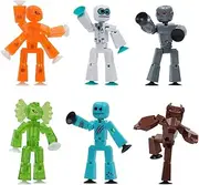 Zing Stikbot Monster Werewolf & Cyborg Pack, Set of 6 Stikbot Collectable Monster Action Figures, Stop Motion Animation, Great for Kids Ages 4 and Up