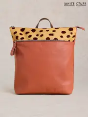 White Stuff Pink Farrah Leather Backpack (F25121) | $129