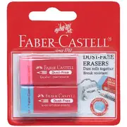 Faber Castell Dust-Free Eraser 2 Pack Blue/Pink