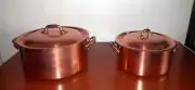 2 STOCK POT copper pot stew pans stainless steel mauviel m150 made in france
