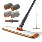 Microfiber Mop Floor Dust Mop with Extendable Long Handle, Flat Mop with 4 Re...