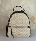 COACH JORDYN SIGNATURE MEDIUM BACKPACK LIGHT KHAKI/BROWN MULTI