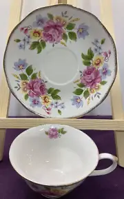 Graces Teaware Rose Tea Cup and Saucer