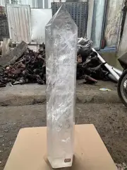 32.56LB Top Natural Clear Quartz Tower Crystal Large Obelisk Point Wand Reiki