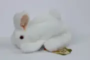 NWT Folkmanis Plush White Bunny Rabbit Hand Puppet Glove Pink Eyes Small Toy