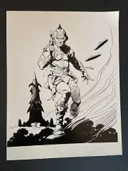 Spaceman - Frank Frazetta Poster Print 9x11 Black & White