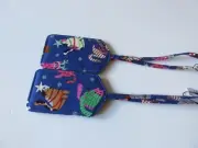 Vera Bradley Luggage Tags/ID Holders Catnip Christmas Print Set of Two NWT