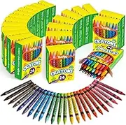 Toidgy Crayons Bulk, 24 Packs with 24 Assorted Colors, School Supplies