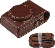 BLBMTCBCAG 3 Color Portable Camera Bag Handbag Synthetic Leather Shoulder Strap GR2/GR3RX100/II/III/IV/V/VI/VII/ZV1 Fit for Ricoh Fit for Sony Camera Protection(Coffee)