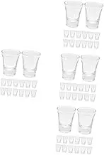 Gatuida 4sets Glass Holy Cup Communion Supplies Communion Serving Cups Church Supplies Baptism Party Decorations Baptism Party Decorations Chalice Goblet Glass Transparent 24pcs*4