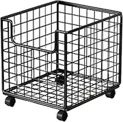 Iouyjiu Kitchen Rolling Cart, Mobile Storage Organizer, Space-Saving Shelves, Smooth Lockable Wheels, Multi-Purpose Utility for Pantry Laundry Bathroom Bar Use 11.02x17.32x15.75in