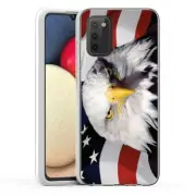 (USA Flag Eagle)ShockProof TPU phone case cover(Clear)for Samsung Galaxy A02S