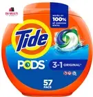 New Tide PODS Original Scent HE Turbo Liquid Detergent Pacs, 57 Count