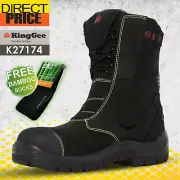 KingGee Rigger Black WorkBoot Steel Toe Cap Water Resistant K27174 HighLEG Shoes