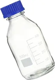 CATIEBYE 1Pc Glass Bottle with Calibration Assorted Color Lightweight Sample Bottle for Education Chemistry and Research Applications and Compact Design