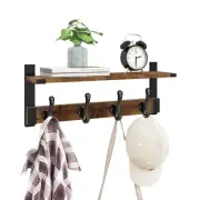 Coat Rack Wall Mount with Shelf, Wood Wall Hooks with Shelf, Heavy Duty Entry...