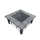 Outdoor Fire Pit BBQ Table Grill Fireplace Ice Bucket w Table Lid