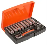 Bahco SL25L - Socket Set 1/4" Drive Std & Deep 37 Piece with Metric Hex Profile & Bits
