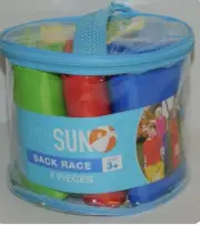 Sack Race 4 Sacks & Case Red Blue Yellow Green Children Size