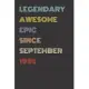 Legendary Awesome Epic Since September 1995 - Birthday Gift For 24 Year Old Men and Women Born in 1995: Blank Lined Retro Journal Notebook, Diary, Vin