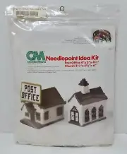 Needlepoint Post Office & Church Town Kit CM Columbia-Minerva 8237