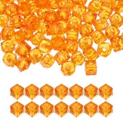 10mm Acrylic Cube Faceted Beads, 200 Pcs Diamond Spacer Beads, Yellow