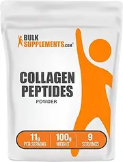 BulkSupplements.com Collagen Peptides Powder - Bovine Collagen Powder, Collagen Supplement, Powdered Collagen - Beef Collagen Powder, 11g of Hydrolyzed Collagen per Serving, 100g (3.5 oz)