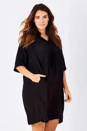 Longline Shirt Dress--TIR-18A8032