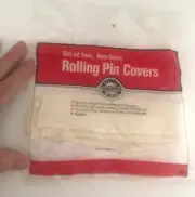 Vtg Set 2 Pkg NORPRO ROLLING PIN COVERS Knitted Fabric Sock Pastry Pie Crust