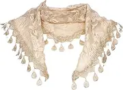 [Elerevyo] Lace Rose Floral Mantilla Scarves, Tassel Mesh Triangle Shawl, Chapel Head Covering Mass Bridal Veils