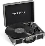 [Victrola] Vintage 3-Speed Bluetooth Portable Suitcase Record Player with Built-in Speakers | Upgraded Turntable Audio Sound| Includes Extra Stylus | NWG, Model Number: VSC-550BT-NWG