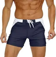 [MAGNIVIT] Men's Swimwear Swimsuits Solid Basic Long Swim Sport Trunks Board Shorts with Pockets