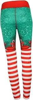 [OATIPHO] Christmas Leggings ’s Photo Suit Leggings Pants for Mrs Claus Costume Polyester (polyester) Striped Pants Fashion Miss
