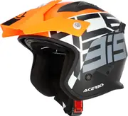 Acerbis Aria Graphic, open face helmet , color: Matt Black/Orange/White/Grey , size: M