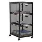 Mind Reader Cart with Drawers Laundry Organizer Storage Rolling Bathroom Kitc...
