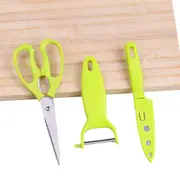 Kitchen Knife Set Stainless Steel Coated 3pcs Chef Knife Scissors Peeler