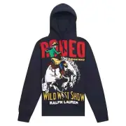 Polo Ralph Lauren Rodeo Ridgeway Hoodie MEDIUM Navy Pullover Wild West NEW $248