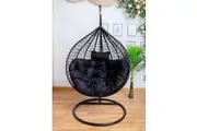Egg Chair Hanging- Black Basket & Black Cushion