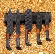 CUSTOM HANDMADE POWDER COATING STAINLESS STEEL KITCHEN KNIFE SET WITH ROLL BAG