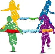 12 Ft Cooperative Stretchy Band Carnival Games Elastic Fleece Tug of War Rope Sack Race Bags Legged Race Bands for Stretchy Band Music Activities Field Day Kids Adult Games