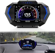 ASHOIH 3.3-inch All-in-One OBD2 HUD Display with GPS, Performance Monitoring, Speed Warning, Accelerometer, and Multi-Language Support
